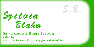 szilvia blahm business card